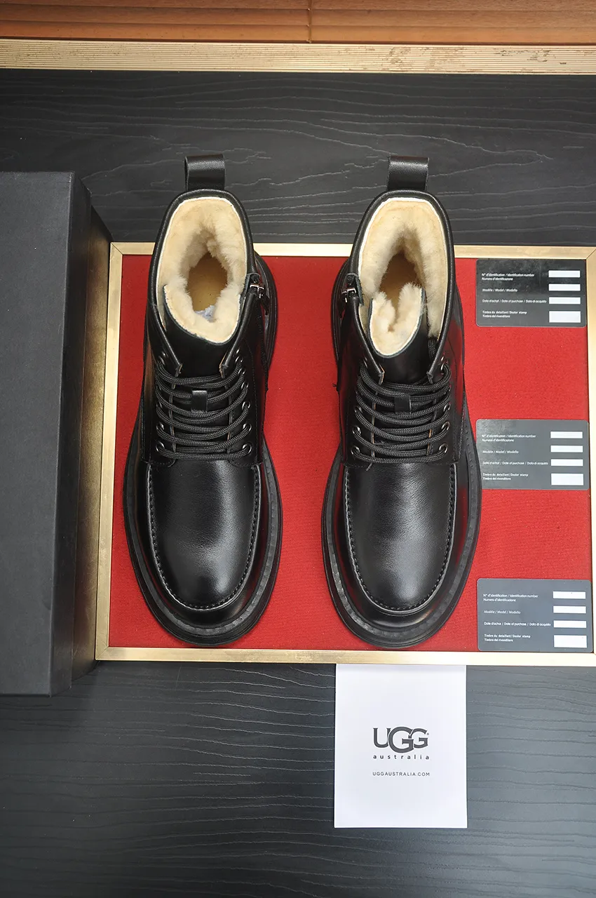 Men's shoes 💰680💶【UGG】(full genuine wool lining) Please pay attention to the quality of the original order and compare the thickness of the wool 🏮🏮Hot style Martin boots from Australia's warm luxury brand men's shoes, official website synchronization, Beckham men's style..., made of imported top-layer waxed cowhide, waxed toe box, Australian real wool velvet lining Carefully sewn...Imported rubber Martin boots outsole (comfortable, soft and wear-resistant). I really like the quality...Exquisite workmanship, you can't put it down once you see it. Code number 39-44